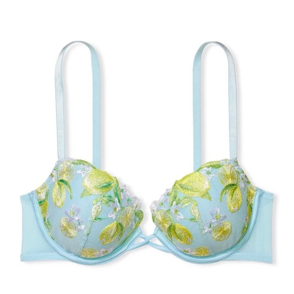 New! Victorias Secret lemon embroidery Demi underwire bra 22922 - Picture 1 of 8